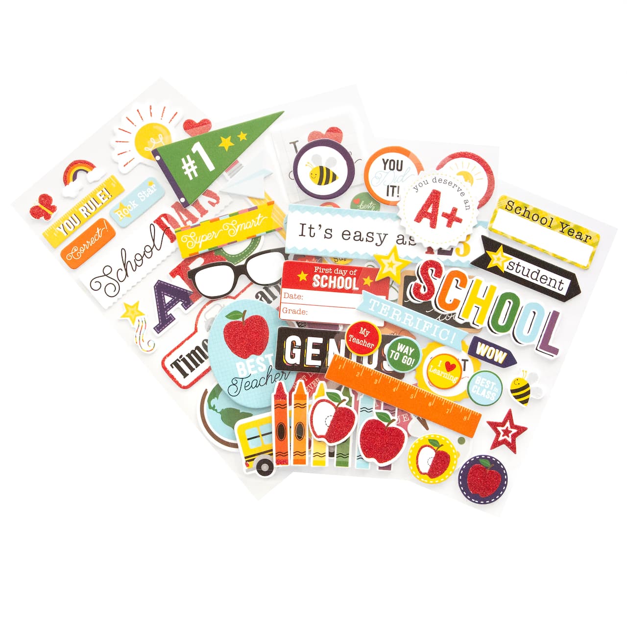School Flipbook Chipboard Dimensional Stickers by Recollections™